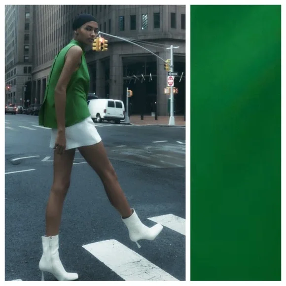 Zara Green Blouse with Elegant Design - Picture 3 of 10